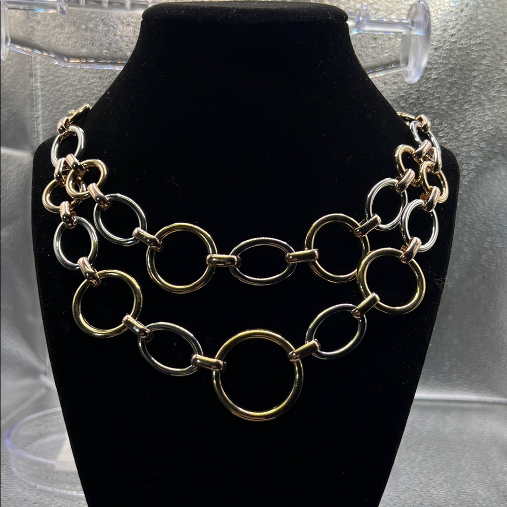 Gold and Silver Chain Link Necklace